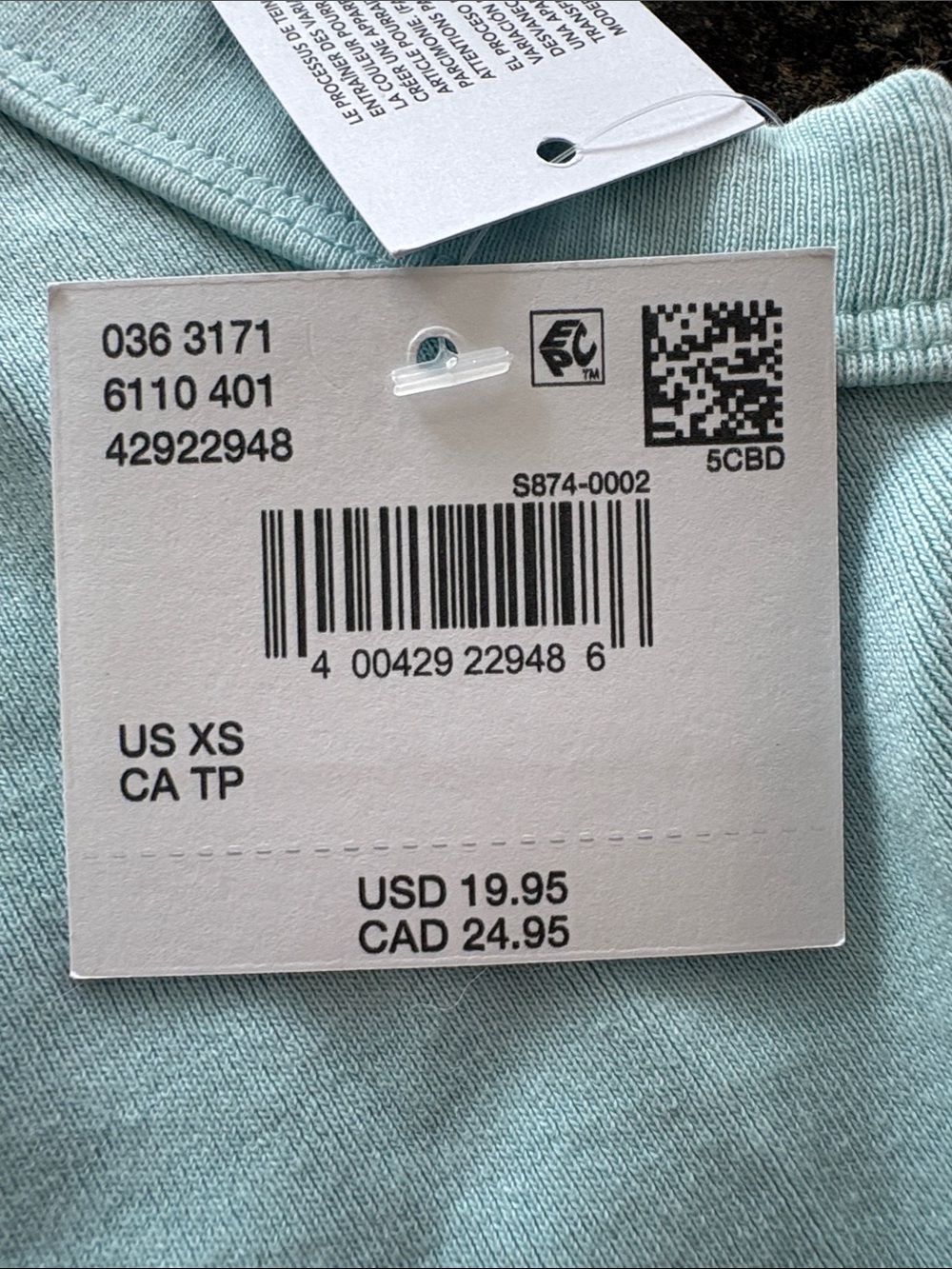 American Eagle Outfitters Light Aqua Ribbed Halter Tank - Picture 2 of 3